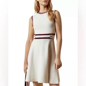 Ted Baker White Dress with Red and Black Accents